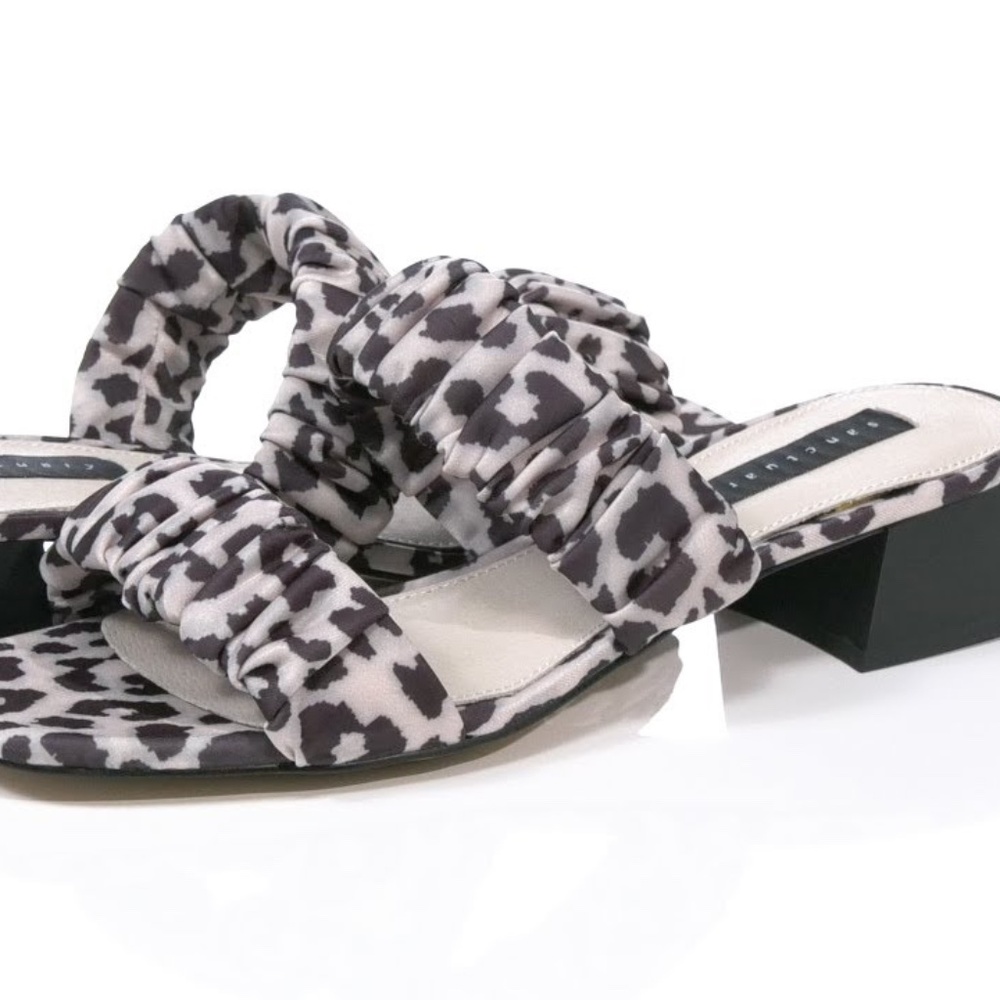 Sanctuary "Rave" Sandals Size 7.5 Leopard Print Ruched Brand New W/ Tags